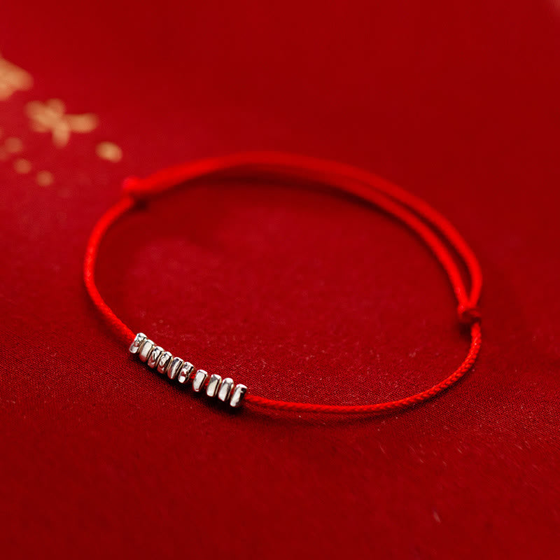Wear FengShui Handmade 925 Sterling Silver Small Pieces Protection Braided Ultra-Thin Rope Bracelet