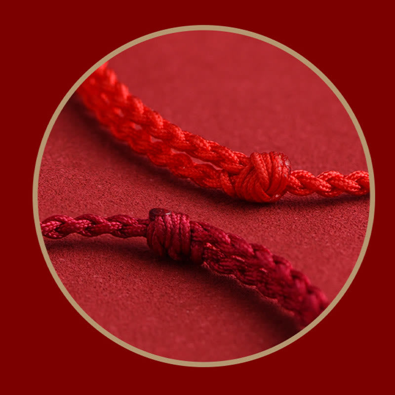 Wear FengShui Handmade 999 Sterling Silver Om Mani Padme Hum Heart Sutra Carved Luck Rope Bracelet Anklet