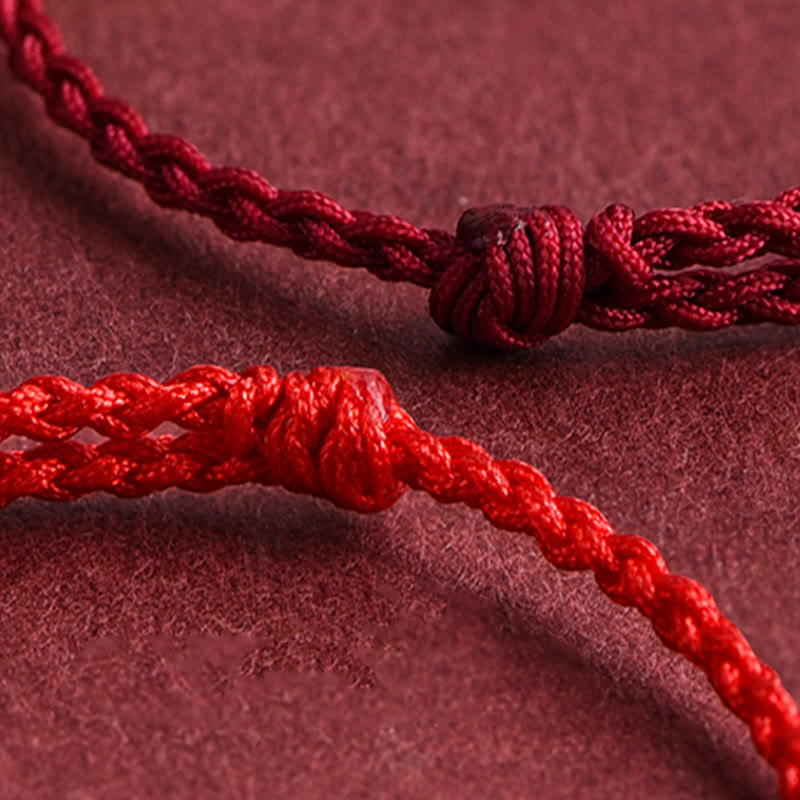 Wear FengShui 999 Gold Small Peace Buckle Design Handmade Luck Braided Rope Bracelet Anklet