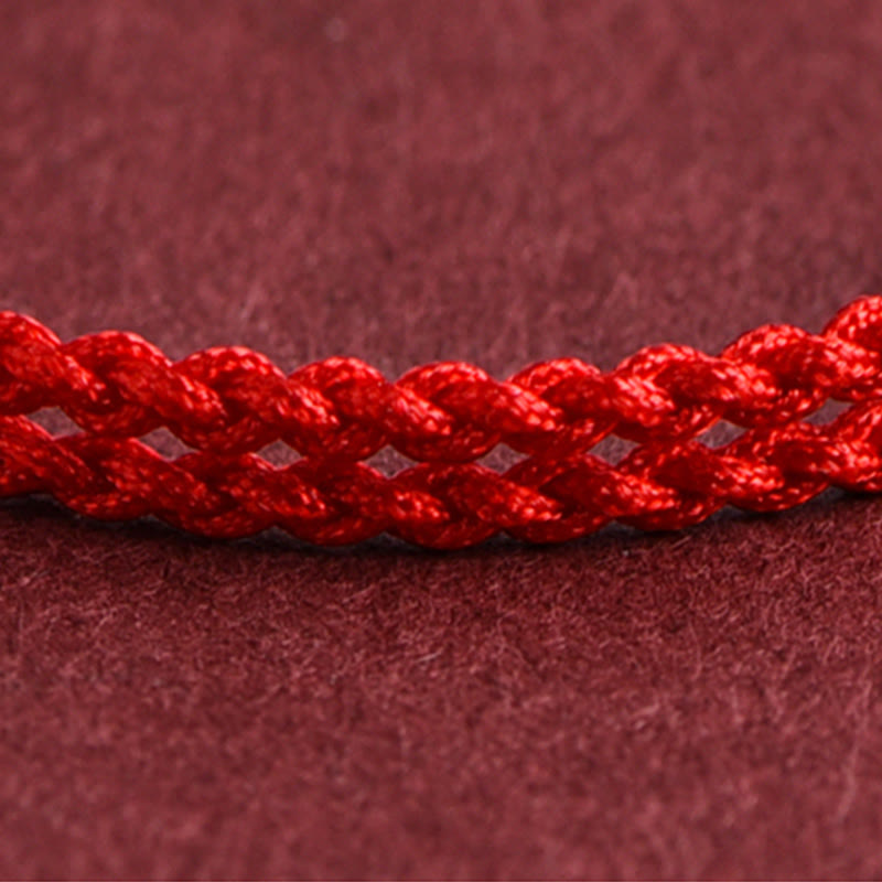 Wear FengShui 999 Gold Small Peace Buckle Design Handmade Luck Braided Rope Bracelet Anklet