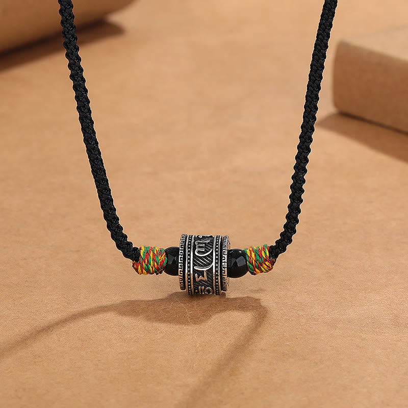Wear FengShui Tibet Om Mani Padme Hum Swastika PiXiu Copper Wisdom Rope Necklace Pendant