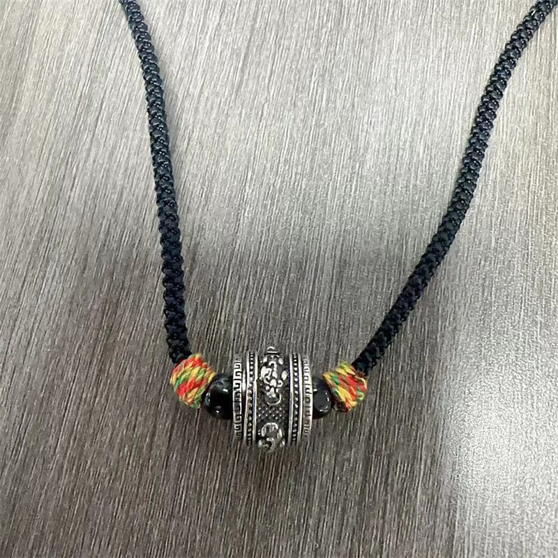 Wear FengShui Tibet Om Mani Padme Hum Swastika PiXiu Copper Wisdom Rope Necklace Pendant