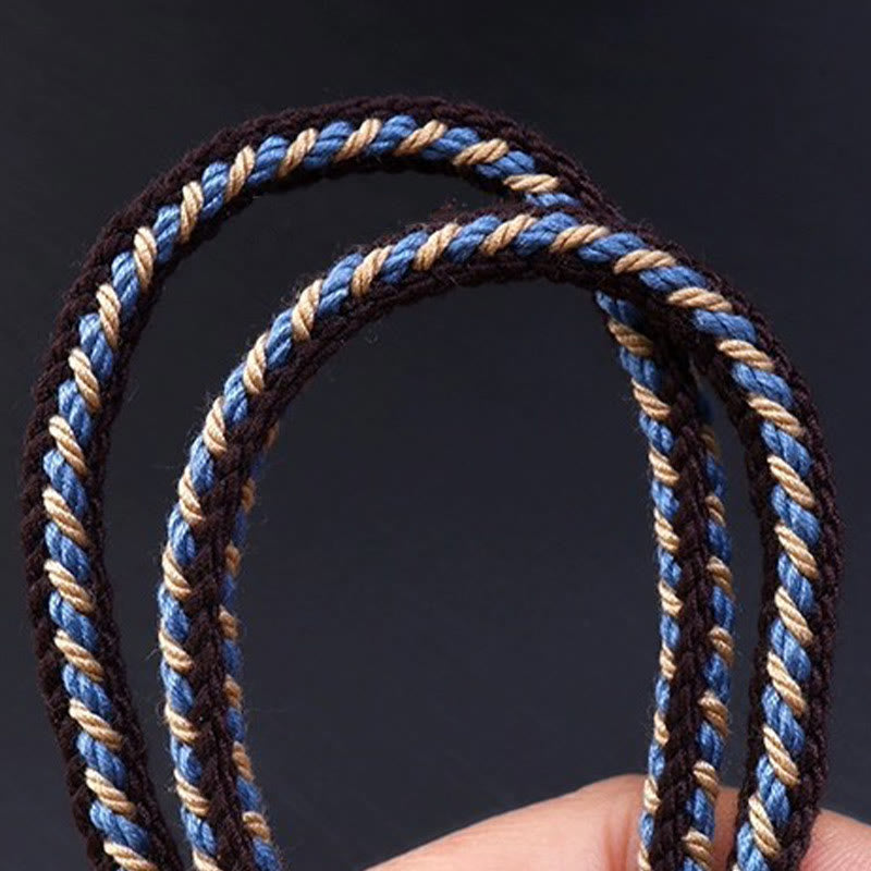 Wear FengShui Tibetan Nine-eye Dzi Bead Protection Braided Rope Necklace Pendant