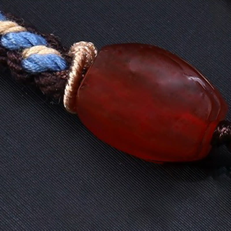 Wear FengShui Tibetan Nine-eye Dzi Bead Protection Braided Rope Necklace Pendant
