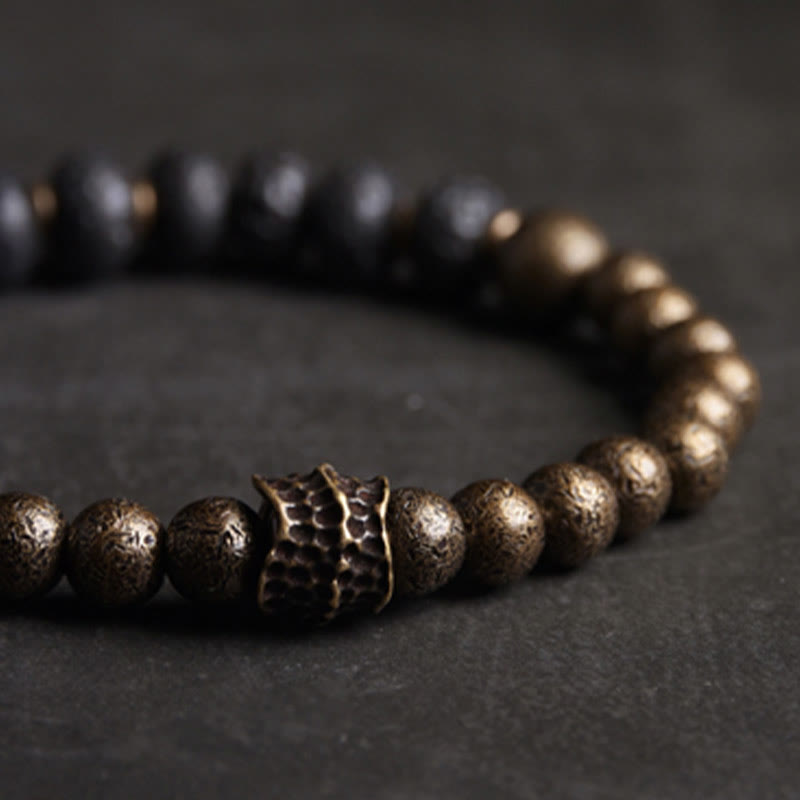 Wear FengShui Lava Rock Beads Adsorb Negative Energy Copper Bracelet