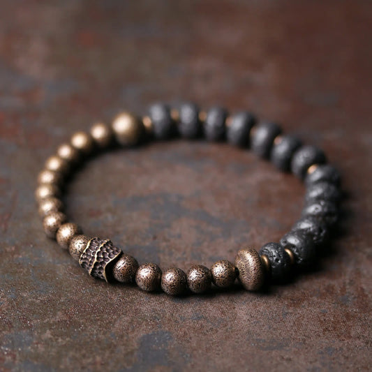 Wear FengShui Lava Rock Beads Adsorb Negative Energy Copper Bracelet