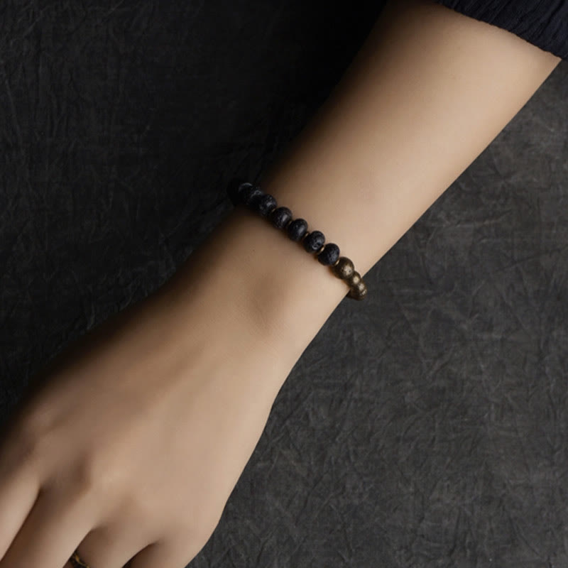 Wear FengShui Lava Rock Beads Adsorb Negative Energy Copper Bracelet