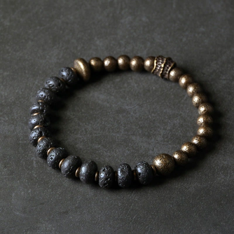 Wear FengShui Lava Rock Beads Adsorb Negative Energy Copper Bracelet