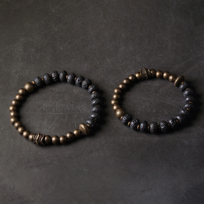 Wear FengShui Lava Rock Beads Adsorb Negative Energy Copper Bracelet