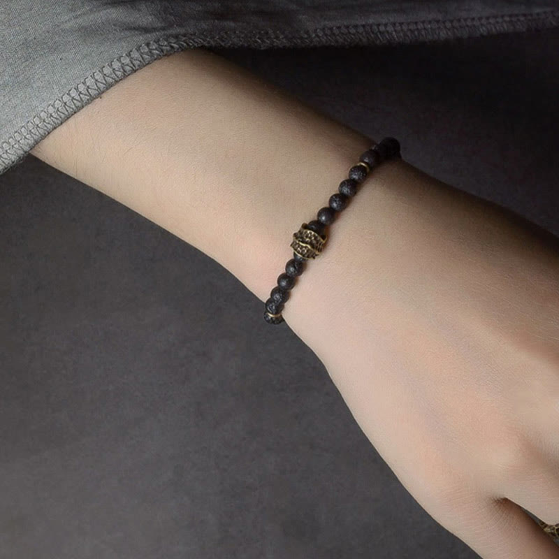 Wear FengShui Support Healing Lava Rock Beads Copper Bracelet