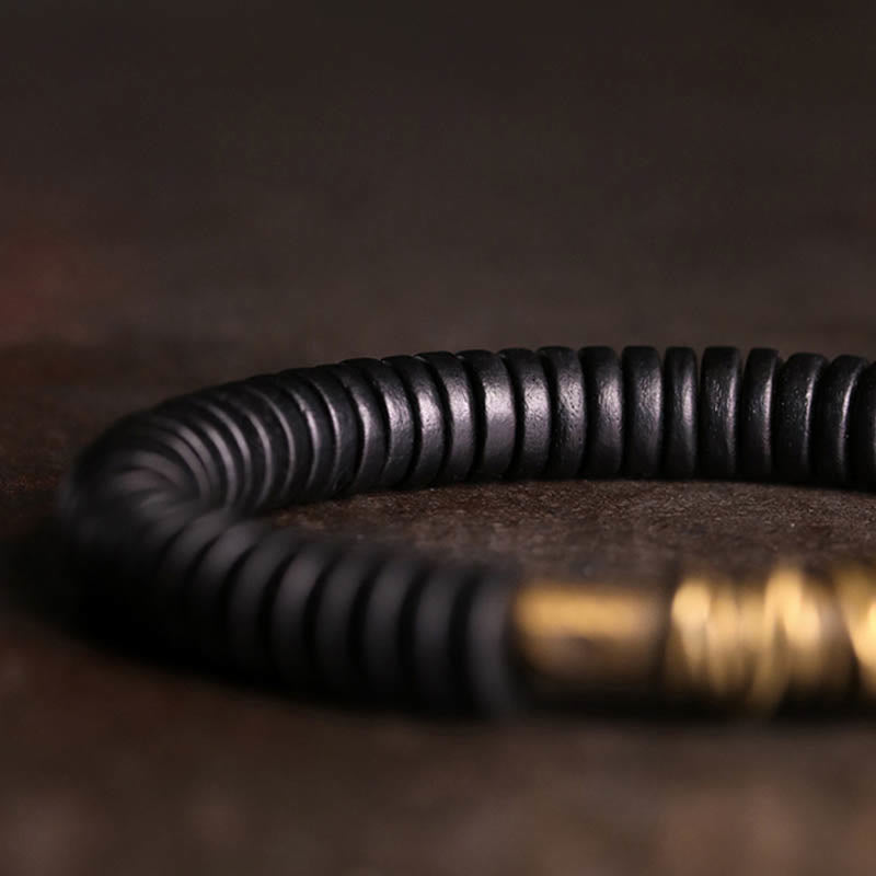 Wear FengShui Calm Tibetan Ebony Wood Copper Bracelet