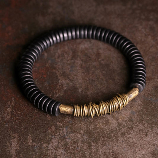 Wear FengShui Calm Tibetan Ebony Wood Copper Bracelet