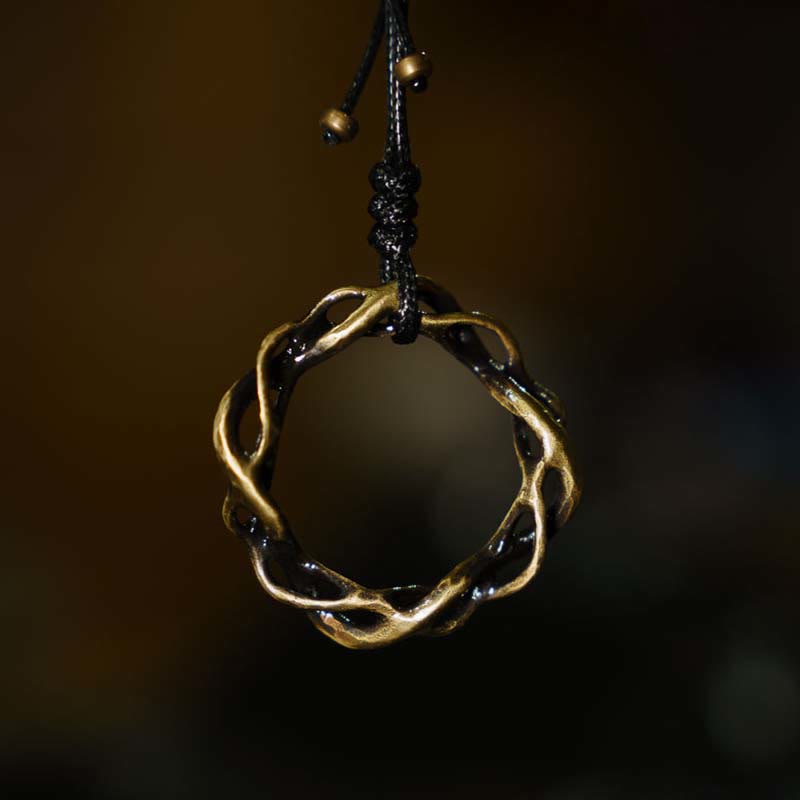 Wear FengShui Vintage Copper Brass Luck Handmade Necklace Pendant