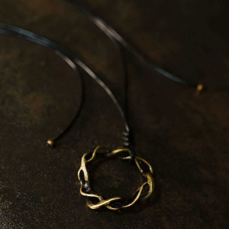 Wear FengShui Vintage Copper Brass Luck Handmade Necklace Pendant