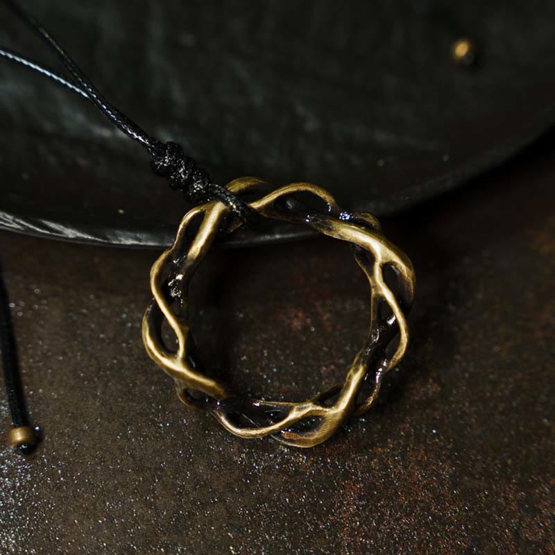 Wear FengShui Vintage Copper Brass Luck Handmade Necklace Pendant
