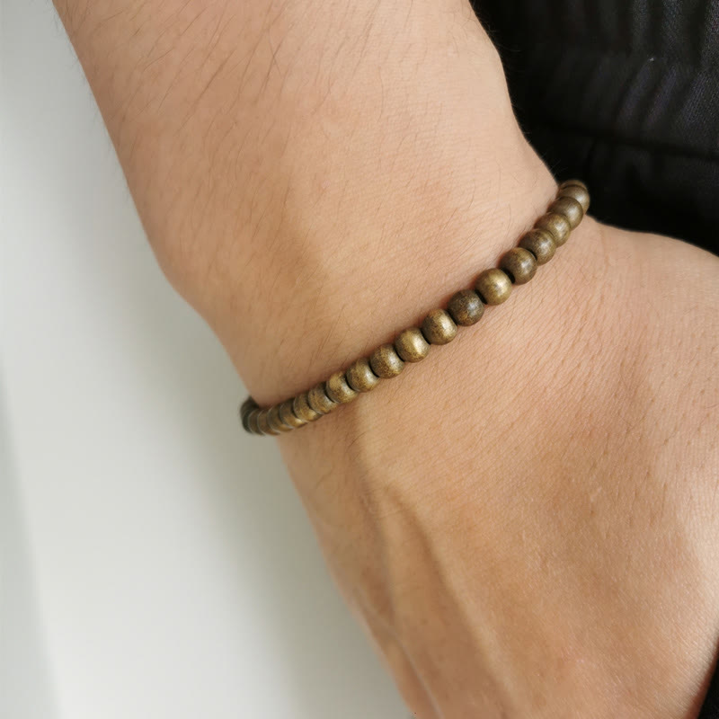 Wear FengShui Copper Brass Beads Balance Wealth Simple Bracelet