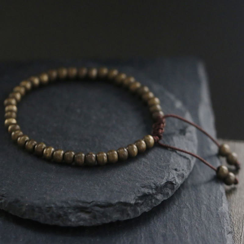 Wear FengShui Copper Brass Beads Balance Wealth Simple Bracelet