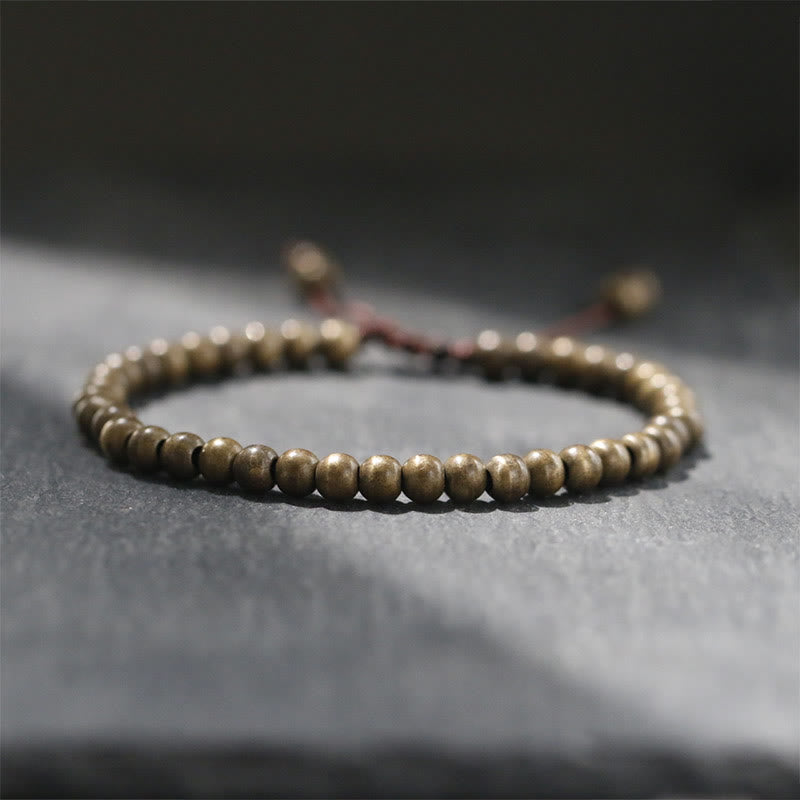 Wear FengShui Copper Brass Beads Balance Wealth Simple Bracelet
