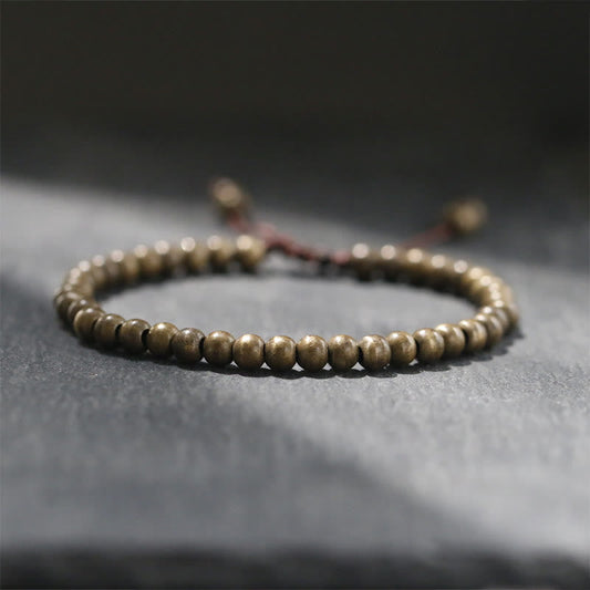 Wear FengShui Copper Brass Beads Balance Wealth Simple Bracelet