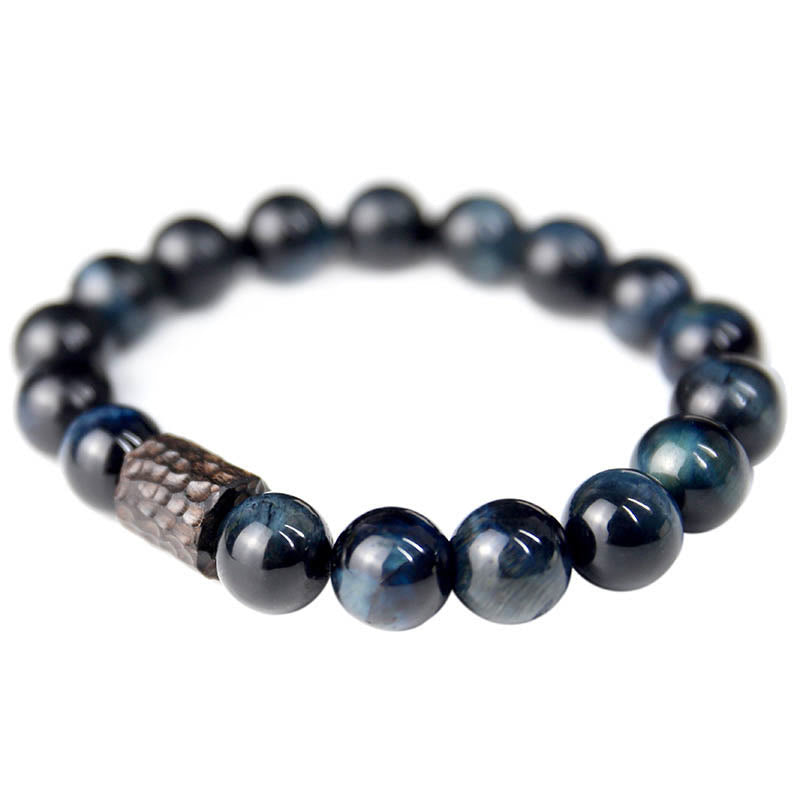 Wear FengShui Tiger Eye Ebony Wood Beads Calm Bracelet