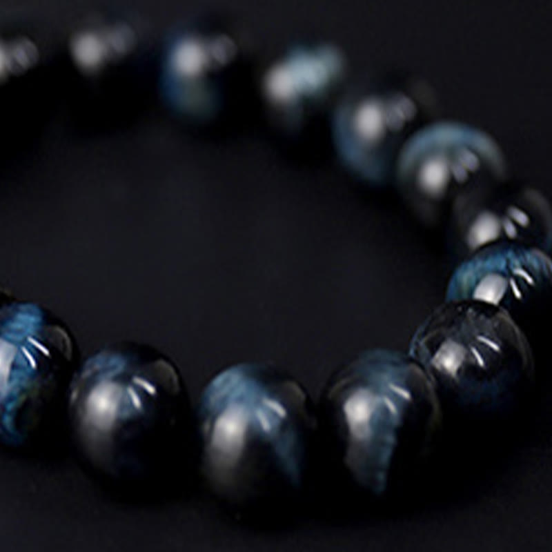 Wear FengShui Tiger Eye Ebony Wood Beads Calm Bracelet