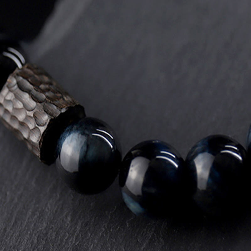 Wear FengShui Tiger Eye Ebony Wood Beads Calm Bracelet