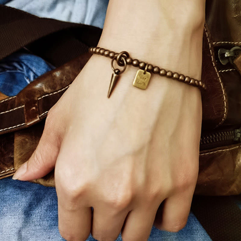 Wear FengShui Vintage Copper Brass Beads Fortune Balance Bracelet