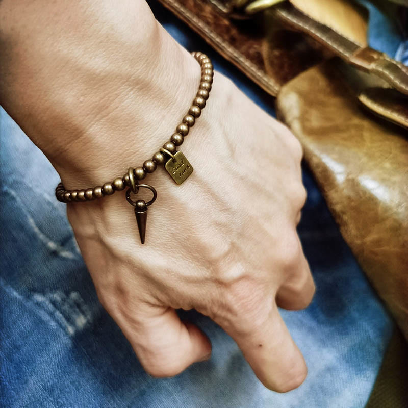 Wear FengShui Vintage Copper Brass Beads Fortune Balance Bracelet