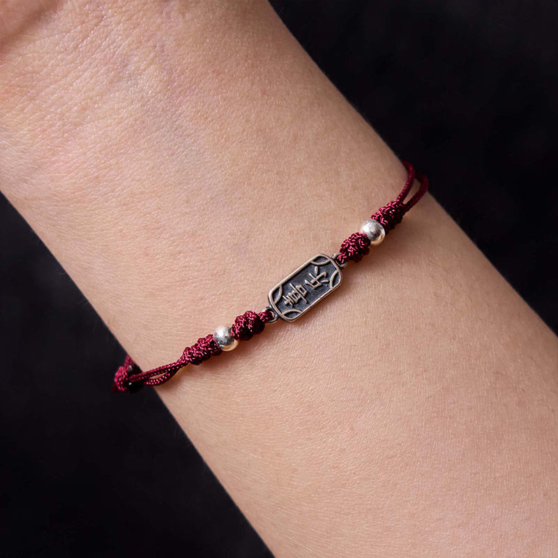 Wear FengShui Handmade 925 Sterling Silver Peace And Joy Safe Well Protection Braided Bracelet
