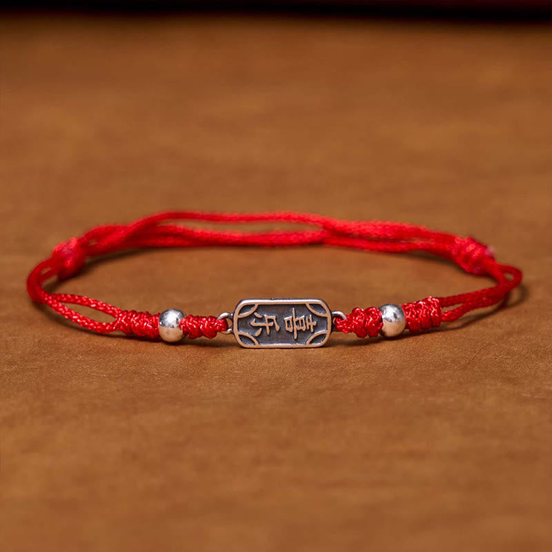 Wear FengShui Handmade 925 Sterling Silver Peace And Joy Safe Well Protection Braided Bracelet