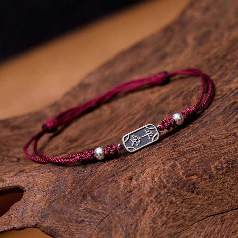 Wear FengShui Handmade 925 Sterling Silver Peace And Joy Safe Well Protection Braided Bracelet