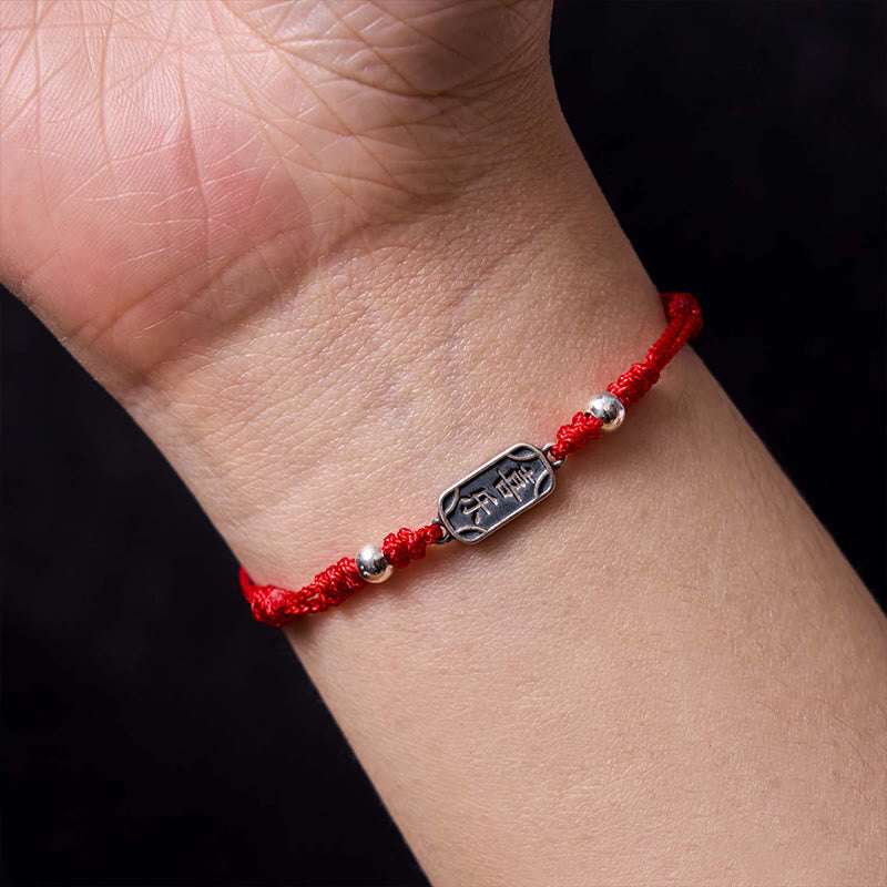 Wear FengShui Handmade 925 Sterling Silver Peace And Joy Safe Well Protection Braided Bracelet