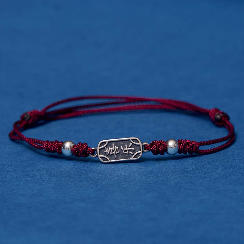 Wear FengShui Handmade 925 Sterling Silver Peace And Joy Safe Well Protection Braided Bracelet
