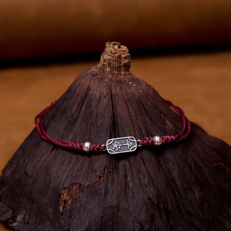 Wear FengShui Handmade 925 Sterling Silver Peace And Joy Safe Well Protection Braided Bracelet