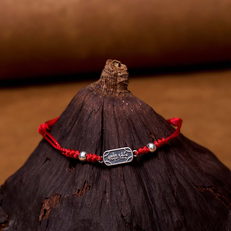 Wear FengShui Handmade 925 Sterling Silver Peace And Joy Safe Well Protection Braided Bracelet