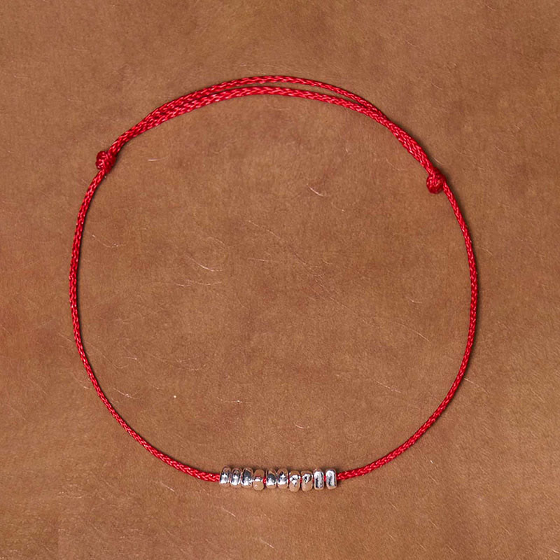 Wear FengShui Handmade 925 Sterling Silver Small Pieces Protection Braided Ultra-Thin Rope Bracelet