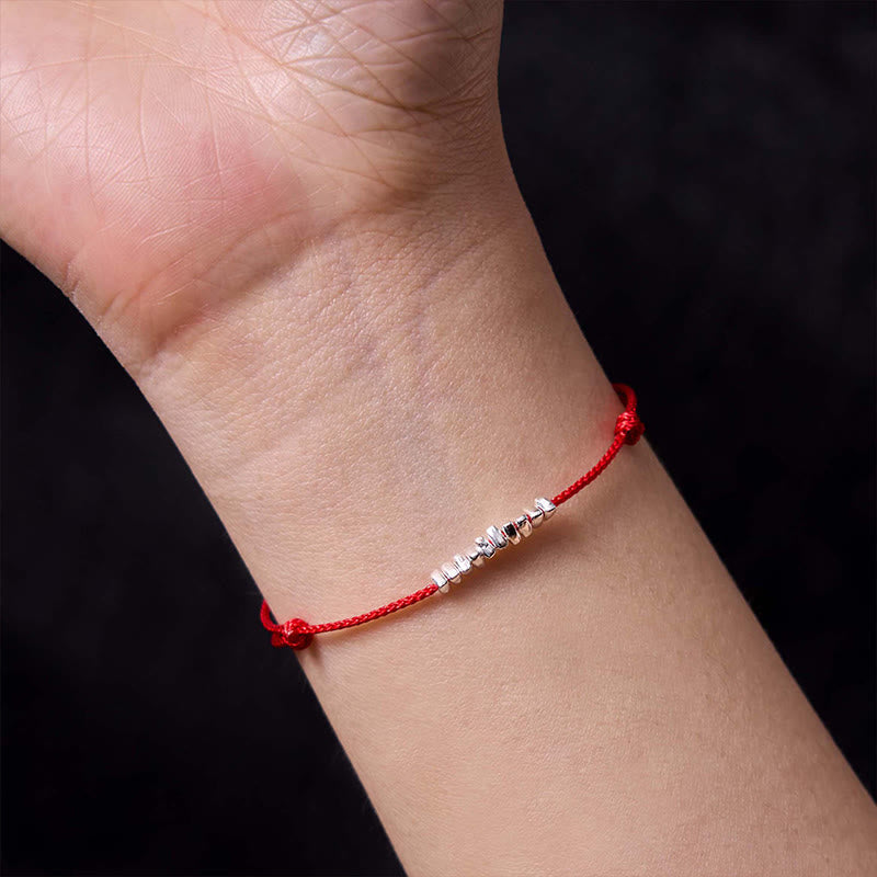 Wear FengShui Handmade 925 Sterling Silver Small Pieces Protection Braided Ultra-Thin Rope Bracelet