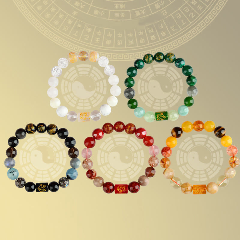 Wear FengShui Five Elements God Of Wealth Various Crystal Agate Wealth Luck Bracelet
