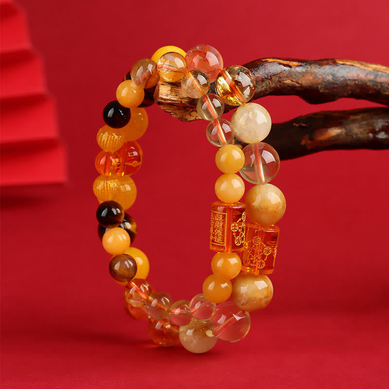 Wear FengShui Five Elements God Of Wealth Various Crystal Agate Wealth Luck Bracelet