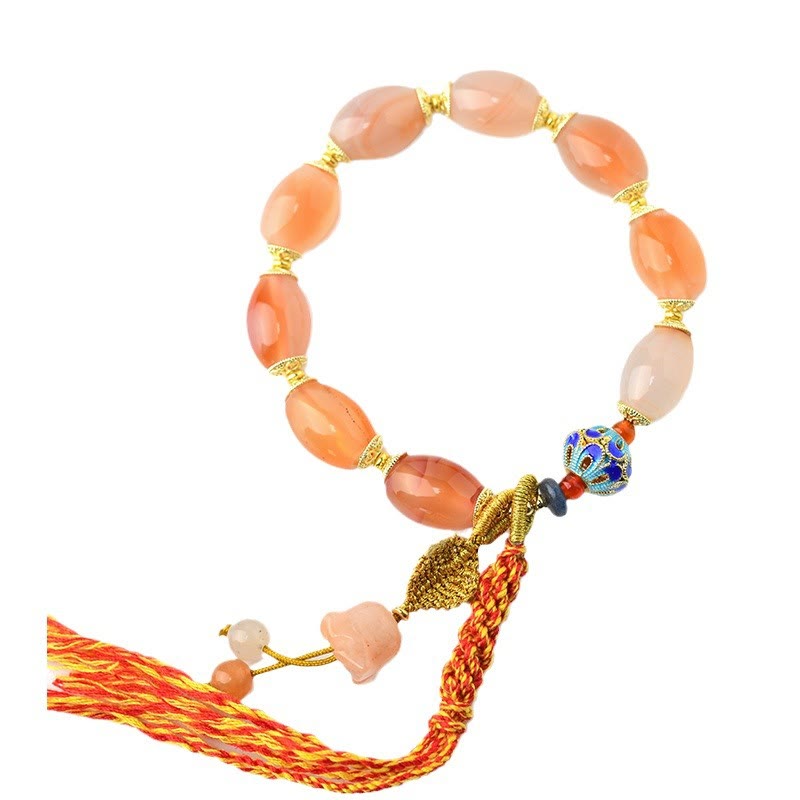 Wear FengShui Tibetan White Jade Agate Strength Confidence Bracelet