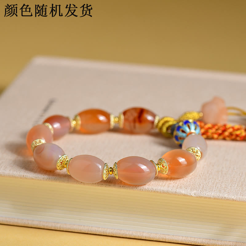Wear FengShui Tibetan White Jade Agate Strength Confidence Bracelet