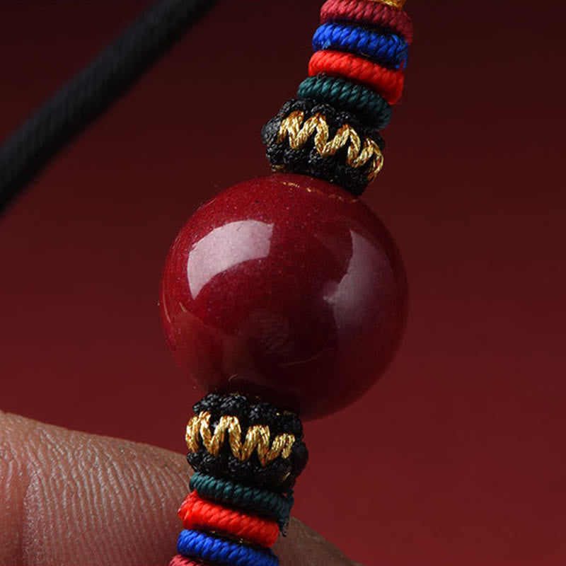 Wear FengShui Cinnabar Lucky Bead Keep Away Evil Spirits Necklace Pendant