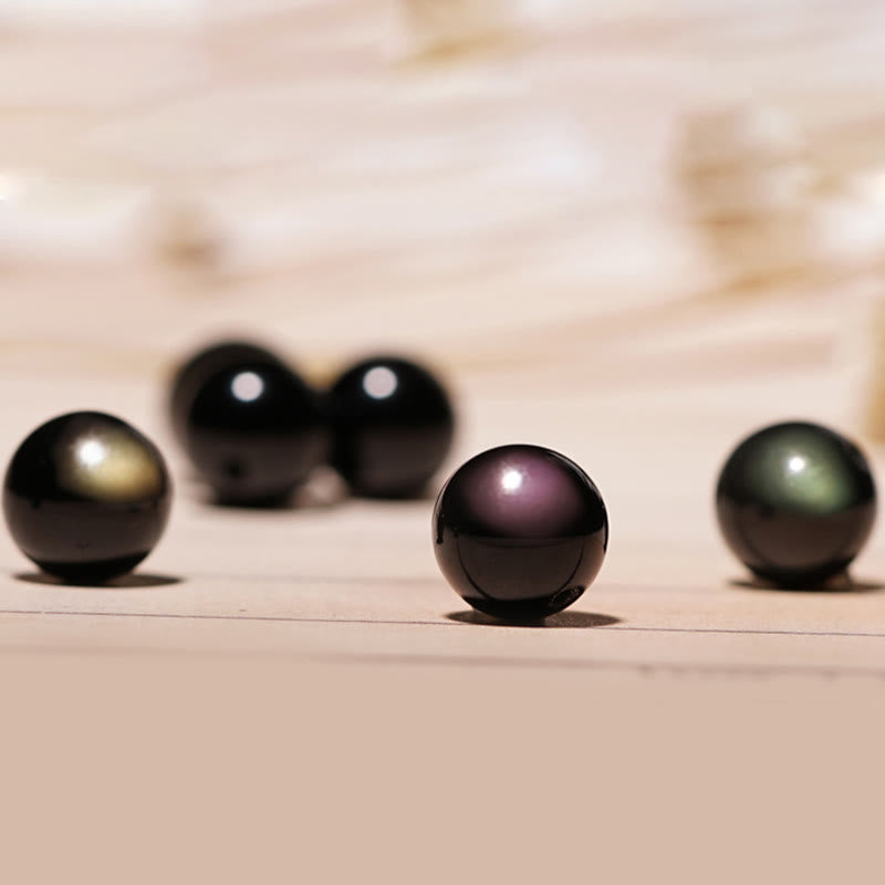 Wear FengShui Natural Black Obsidian Cinnabar Lotus Charm Strength Fulfillment Bracelet