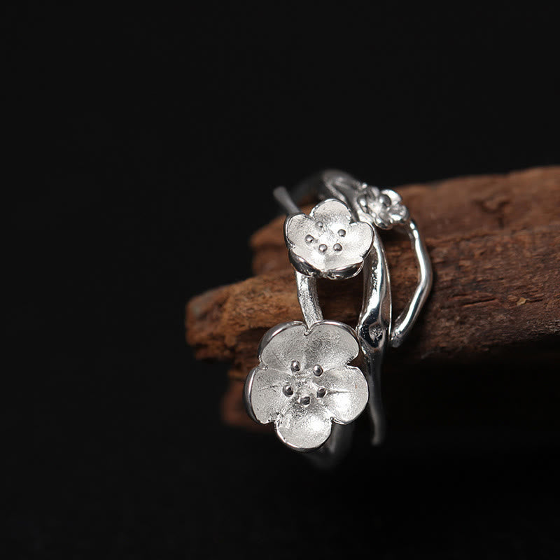 Wear FengShui 925 Sterling Silver Plum Bossom Balance Ring