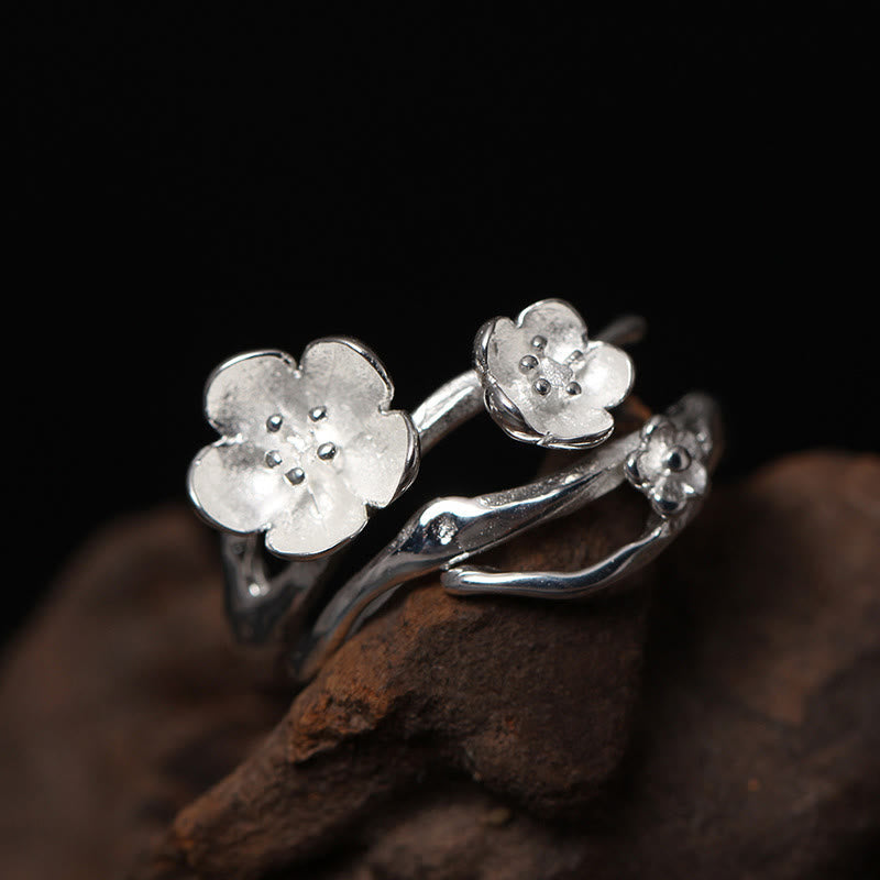 Wear FengShui 925 Sterling Silver Plum Bossom Balance Ring
