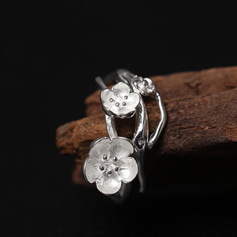 Wear FengShui 925 Sterling Silver Plum Bossom Balance Ring
