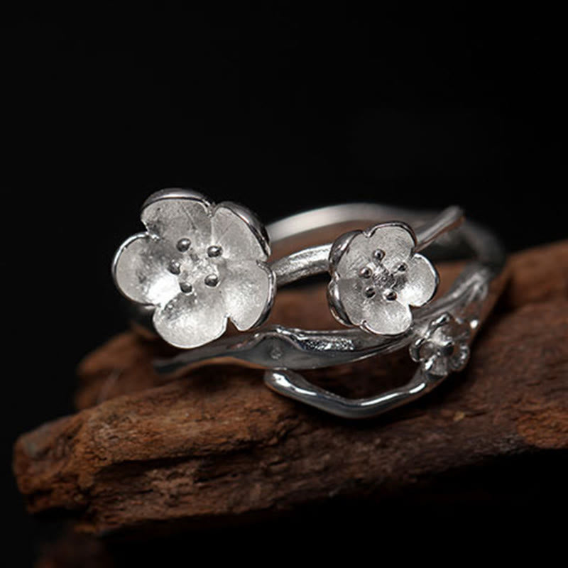 Wear FengShui 925 Sterling Silver Plum Bossom Balance Ring
