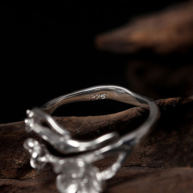 Wear FengShui 925 Sterling Silver Plum Bossom Balance Ring