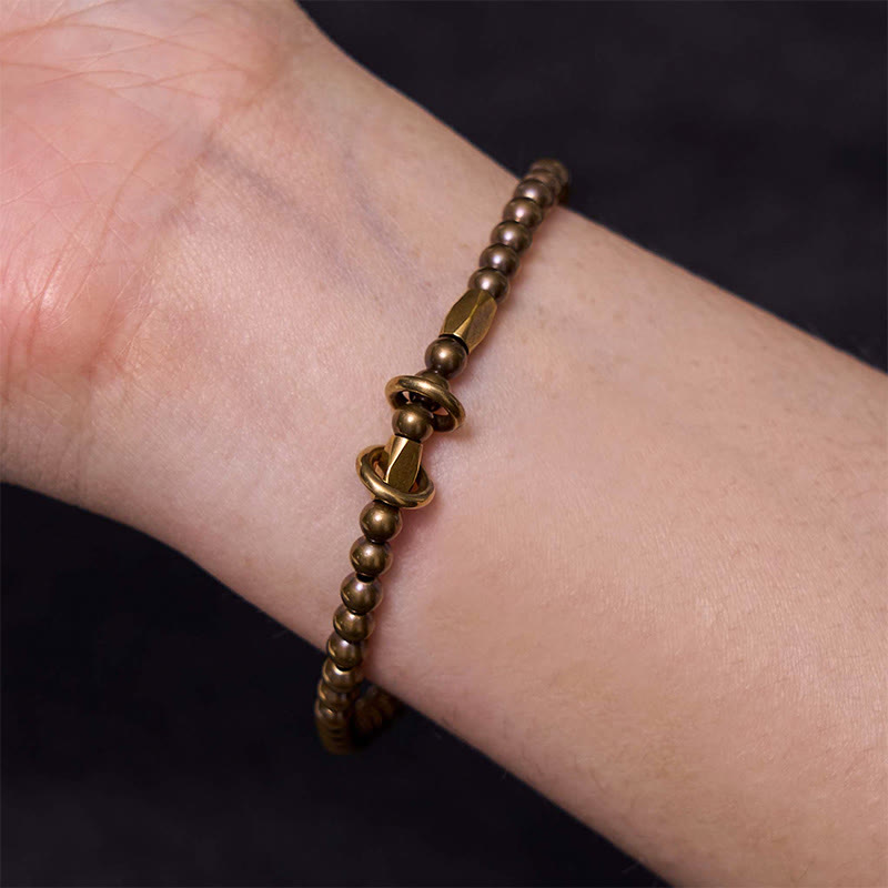 Wear FengShui Wealth Self Care Copper Brass Beads Design Couple Bracelet