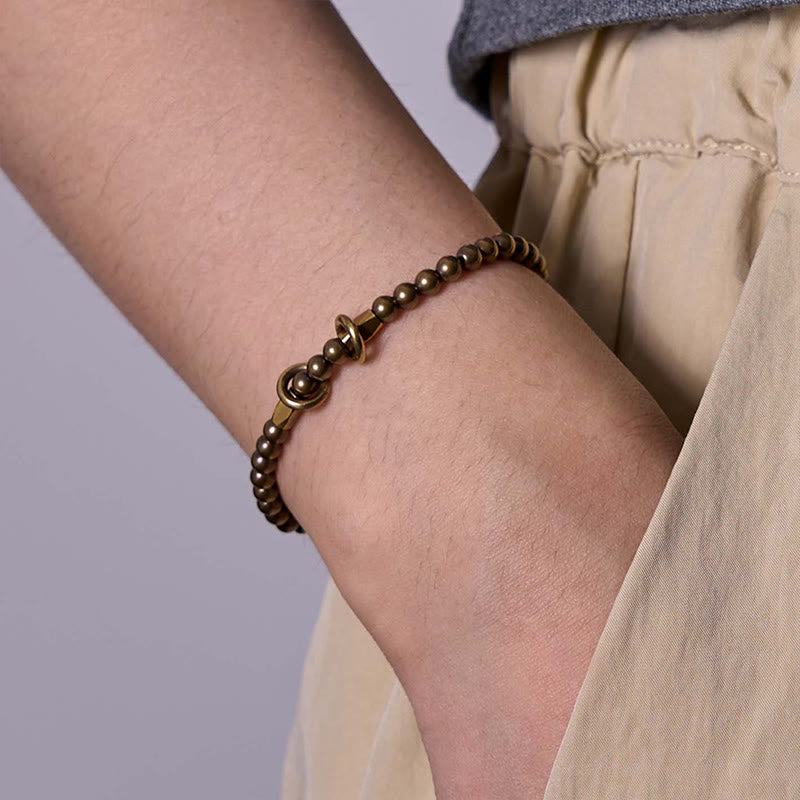 Wear FengShui Wealth Self Care Copper Brass Beads Design Couple Bracelet